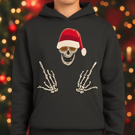 Skeleton Santa met duivelshoorns Hoodie
