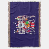 **Skeleton Santa Party – Funny 3D Christmas Skelet Deken (Voorkant Verticaal)