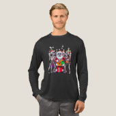 **Skeleton Santa Party – Funny 3D Christmas Skelet Tri-Blend Shirt (Voorkant)