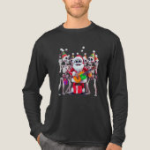 **Skeleton Santa Party – Funny 3D Christmas Skelet Tri-Blend Shirt (Voorkant volledig)
