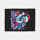 Skeleton Santa Riding T Rex Dinosaur Funny Christm Fleece Deken (Voorkant (Horizontaal))