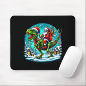 Skeleton Santa Riding T Rex Dinosaur Funny Christm Muismat (Met muis)
