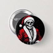 Skeleton Santa Ronde Button 5,7 Cm (Voorkant /achterkant)