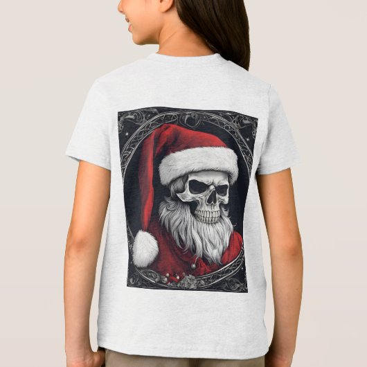 Skeleton Santa Tri-Blend Shirt (Achterkant)