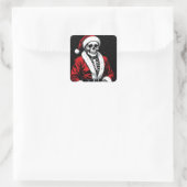 Skeleton Santa Vierkante Sticker (Tas)