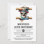 Skeleton schedel piraat 3D ahoy matey themafeest Kaart (Voorkant)