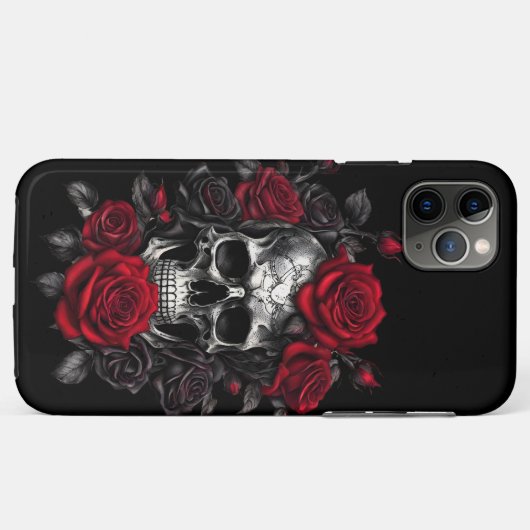Skeleton Schedels en Rozen iPhone / iPad case (Achterkant (horizontaal))