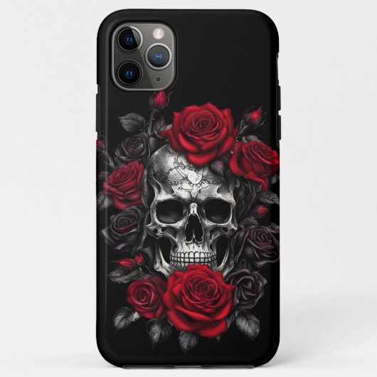 Skeleton Schedels en Rozen iPhone / iPad case (Achterkant)