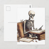 Skeleton schrijft nog steeds de roman briefkaart (Voorkant / Achterkant)