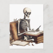 Skeleton schrijft nog steeds de roman briefkaart (Voorkant)