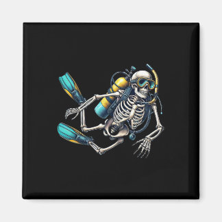 Skeleton Scu Diving Halloween Skeleton Scu Diver Magneet