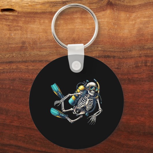Skeleton Scu Diving Halloween Skeleton Scu Diver Sleutelhanger (Voorkant)