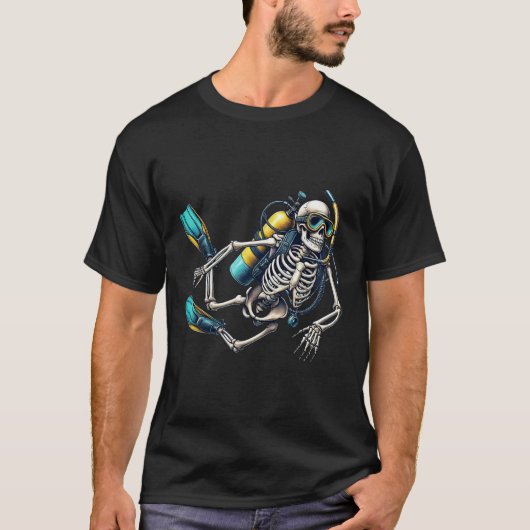 Skeleton Scu Diving Halloween Skeleton Scu Diver T-shirt (Voorkant)