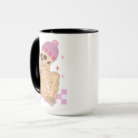 Skeleton Self Love Juice Sarcastic Valentijnsdag Mok (Voorkant links)