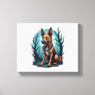 Skeleton Shepherd Dog Canvas Afdruk