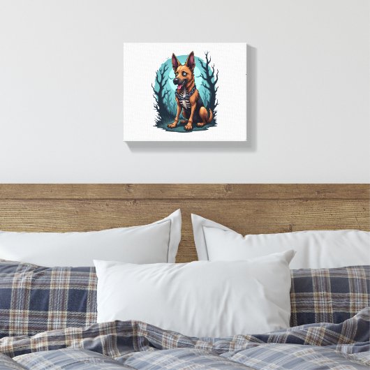 Skeleton Shepherd Dog Canvas Afdruk (Insitu (Slaapkamer))