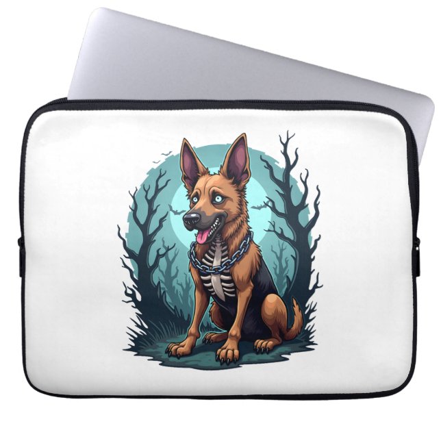 Skeleton Shepherd Dog Laptop Sleeve (Voorkant)