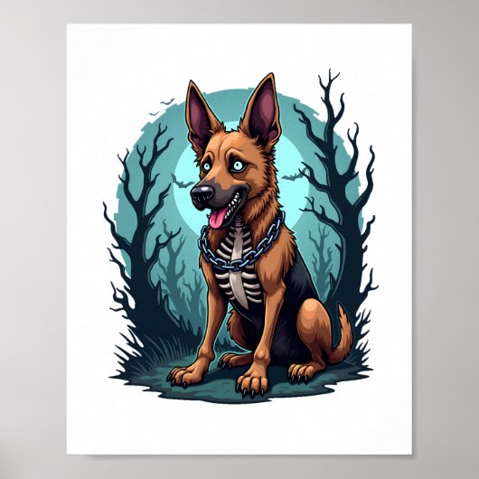 Skeleton Shepherd Dog Poster (Voorkant)