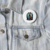 Skeleton Shepherd Dog Ronde Button 5,7 Cm (In situ)