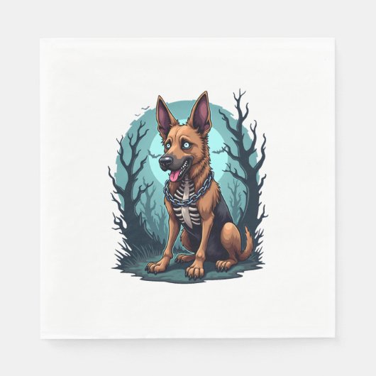 Skeleton Shepherd Dog Servet (Voorkant)