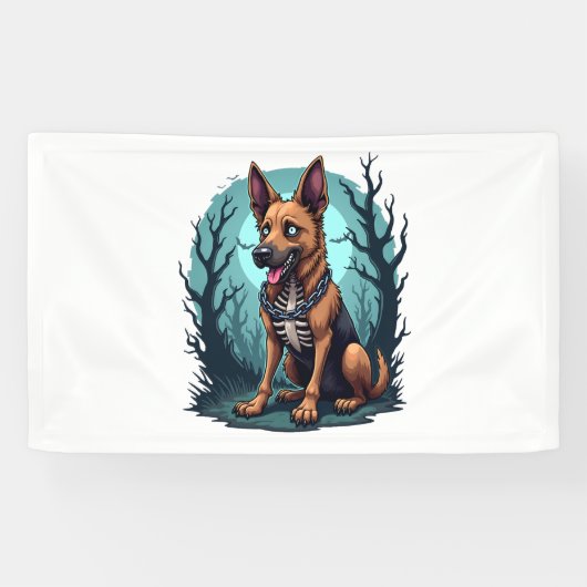 Skeleton Shepherd Dog Spandoek (Horizontaal)