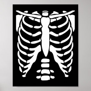 Skeleton Shirt Halloween Kostuum Rib Cage Anatomie Poster