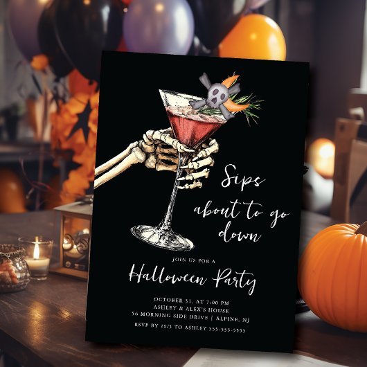Skeleton Sip Halloween Kaart