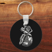 Skeleton Sitting Earth Day Milieu Sleutelhanger (Voorkant)