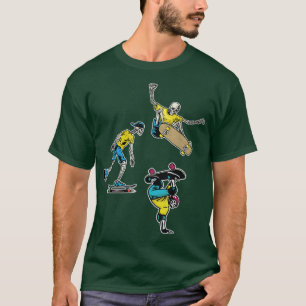Skeleton Skateboard Halloween Costume Png T-shirt