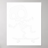 Skeleton Skateboard Halloween Kostuum Fun Skateboa Poster (Voorkant)
