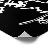 Skeleton Skateboard Halloween Kostuum Fun Skateboa Poster (Hoek)