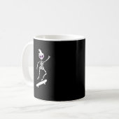 Skeleton Skateboard Lazy Halloween Kostuum Grappig Koffiemok (Voorkant links)