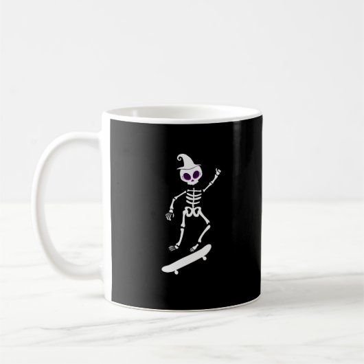 Skeleton Skateboard Lazy Halloween Kostuum Grappig Koffiemok (Links)