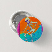 Skeleton Skateboarden Ronde Button 3,2 Cm (Voorkant /achterkant)