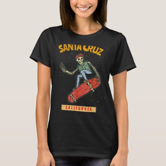 Skeleton Skateboarden Santa Cruz Calif T-shirt (Voorkant)