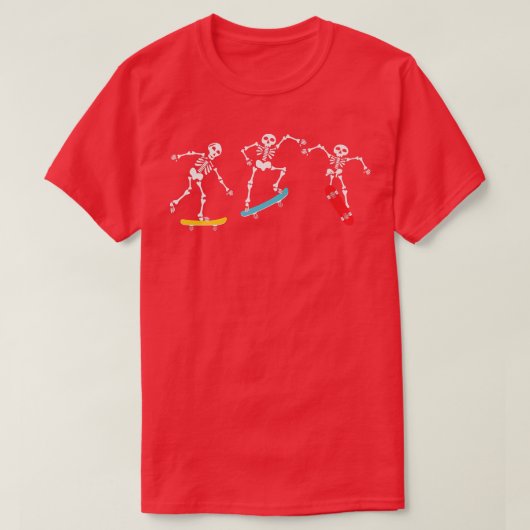Skeleton Skateboarding Pumpkin Jackolantern Hallow T-shirt (Design voorkant)