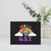 Skeleton Skella Gay Rainbow Pride Maand Briefkaart (Staand voorkant)