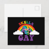 Skeleton Skella Gay Rainbow Pride Maand Briefkaart (Voorkant / Achterkant)