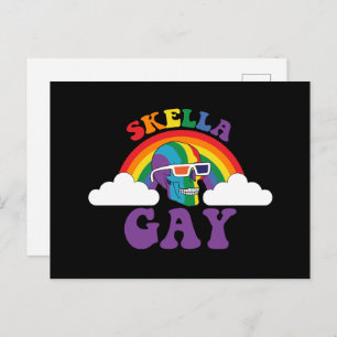 Skeleton Skella Gay Rainbow Pride Maand Briefkaart