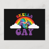 Skeleton Skella Gay Rainbow Pride Maand Briefkaart (Voorkant)