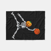 Skeleton Sketel Halloween Pumpkin Slam Dunk Fleece Deken (Voorkant (Horizontaal))