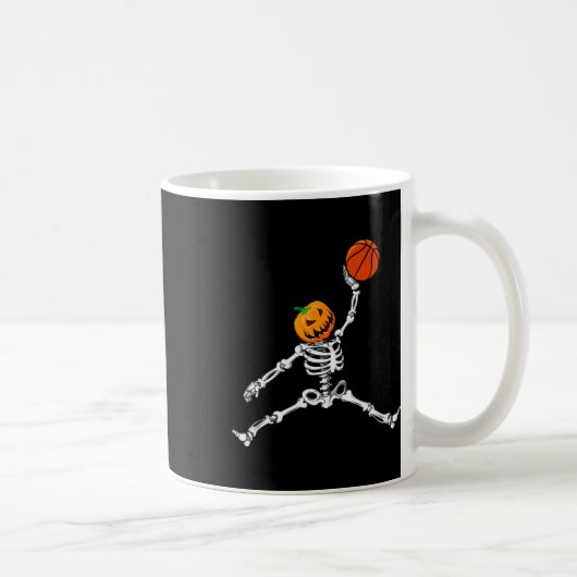 Skeleton Sketel Halloween Pumpkin Slam Dunk Koffiemok (Rechts)