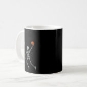 Skeleton Sketll Speler Dunking Hoop Hallow Koffiemok (Voorkant links)