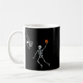 Skeleton Sketll Speler Dunking Hoop Hallow Koffiemok (Links)