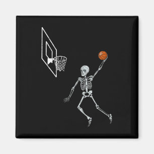 Skeleton Sketll Speler Dunking Hoop Hallow Magneet