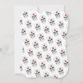 Skeleton Skull Botten Zwart Rood Rose Vrijgezellen Kaart (Achterkant)