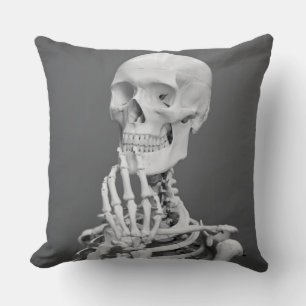 Skeleton Skull Halloween Black en White Grey Kussen