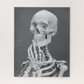 Skeleton Skull Halloween Black en White Grey Legpuzzel (Verticaal)