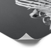 Skeleton Skull Halloween Black en White Grey Poster (Hoek)
