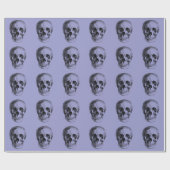 Skeleton Skull Head - Happy Halloween Birthday Cadeaupapier (Vlak)